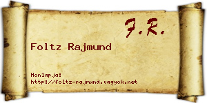 Foltz Rajmund névjegykártya